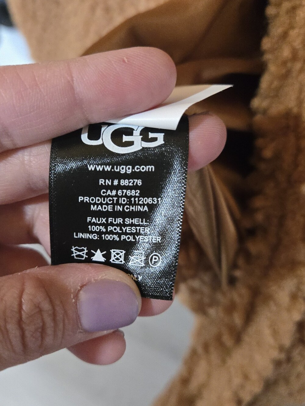 UGG Brown Gertrude Long Teddy Coat, SIZE M - Picture 14 of 16